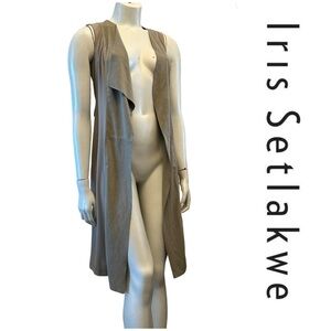 Iris Setlakwe Designer Sleeveless Drape Vest Jacket with Suede Like Panels. 🇨🇦